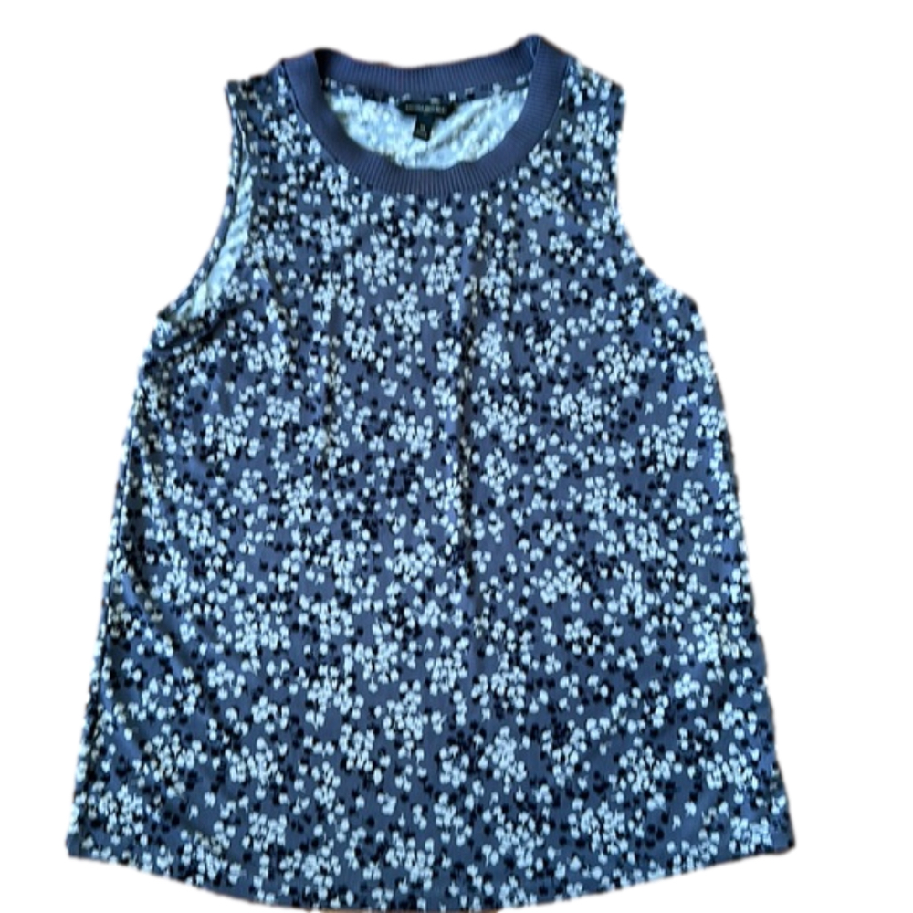 Banana Republic Sleeveless tank Blue Grey gentle floral Top - M - polyester